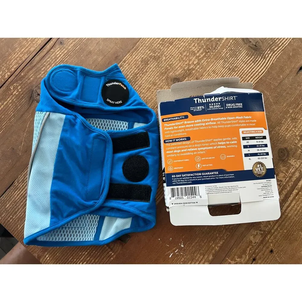 NIB thunder shirt breeze calming wrap anxiety fireworks thunder small 15-25lb